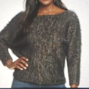 NWT   Jenifer Lopez  Elegant Charcoal Sweater for Women